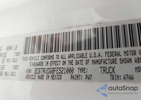 2015 Ram Promaster 2500 High Roof from USA, damaged, VIN 3C6TRVDG8FE521000